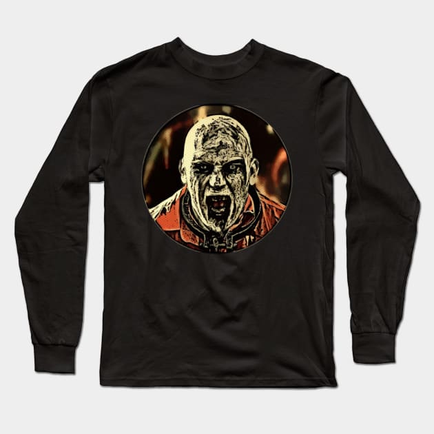 Bloody zombie drawing artwork Long Sleeve T-Shirt by Guntah